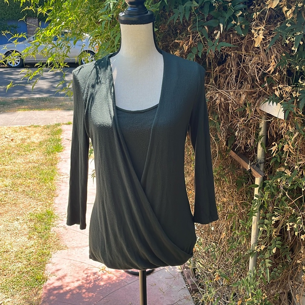 Dorsi front drape knit top